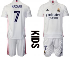 Wholesale Cheap Youth 2020-2021 club Real Madrid home 7 white Soccer Jerseys