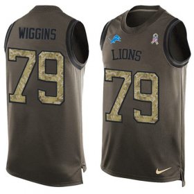 Wholesale Cheap Nike Lions #79 Kenny Wiggins Green Men\'s Stitched NFL Limited Salute To Service Tank Top Jersey