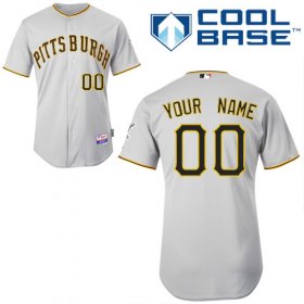 Wholesale Cheap Pirates Customized Authentic Grey Cool Base MLB Jersey (S-3XL)