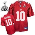 Wholesale Cheap Giants #10 Eli Manning Red Super Bowl XLVI Embroidered NFL Jersey