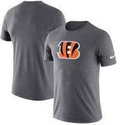 Wholesale Cheap Cincinnati Bengals Nike Essential Logo Dri-FIT Cotton T-Shirt Heather Charcoal