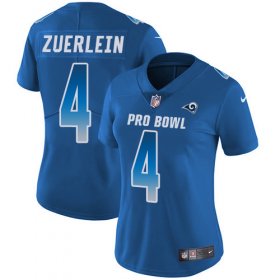 Wholesale Cheap Nike Rams #4 Greg Zuerlein Royal Women\'s Stitched NFL Limited NFC 2018 Pro Bowl Jersey