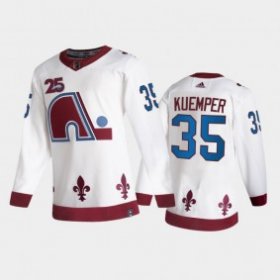 Wholesale Cheap Men\'s Colorado Avalanche #35 Darcy Kuemper White 2021 Retro Special Edition Stitched NHL Jersey