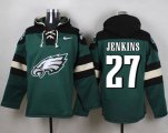 Wholesale Cheap Nike Eagles #27 Malcolm Jenkins Midnight Green Player Pullover NFL Hoodie