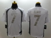 Wholesale Cheap Nike Broncos #7 John Elway White Men's Stitched NFL Limited Platinum Jersey