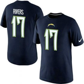 Wholesale Cheap Nike Los Angeles Chargers #17 Phillip Rivers Pride Name & Number NFL T-Shirt Navy Blue