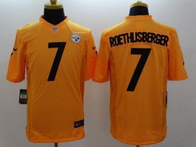 Wholesale Cheap Nike Steelers #7 Ben Roethlisberger Gold Men\'s Stitched NFL Limited Jersey