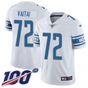 Wholesale Cheap Nike Lions #72 Halapoulivaati Vaitai White Men's Stitched NFL 100th Season Vapor Untouchable Limited Jersey