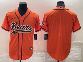 Wholesale Cheap Men\'s Chicago Bears Blank Orange Stitched MLB Cool Base Nike Baseball Jersey