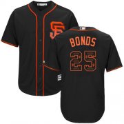 Wholesale Cheap Giants #25 Barry Bonds Black Team Logo Fashion Stitched MLB Jersey
