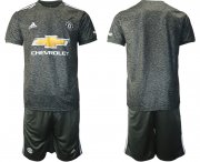 Wholesale Cheap Men 2020-2021 club Manchester United away blank black Soccer Jerseys