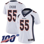 Wholesale Cheap Nike Broncos #55 Bradley Chubb White Women's Stitched NFL 100th Season Vapor Limited Jersey