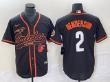 Wholesale Cheap Men's Baltimore Orioles #2 Gunnar Henderson Black With Patch Cool Base Stitched Baseball Jersey