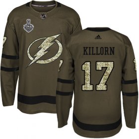 Wholesale Cheap Adidas Lightning #17 Alex Killorn Green Salute to Service 2020 Stanley Cup Final Stitched NHL Jersey