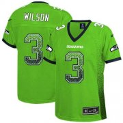 Wholesale Cheap Nike Seahawks #3 Russell Wilson Green Women's Stitched NFL Elite Drift Fashion Jersey