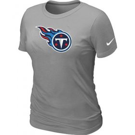 Wholesale Cheap Women\'s Nike Tennessee Titans Logo NFL T-Shirt Light Grey