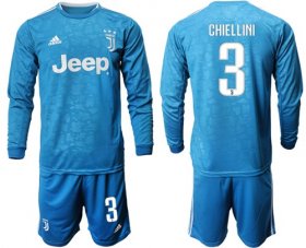 Wholesale Cheap Juventus #3 Chiellini Third Long Sleeves Soccer Club Jersey