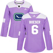 Wholesale Cheap Adidas Canucks #6 Brock Boeser Purple Authentic Fights Cancer Women's Stitched NHL Jersey