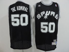Wholesale Cheap San Antonio Spurs #50 The Admiral Nickname Black Swingman Throwback Jersey