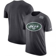 Wholesale Cheap NFL Men's New York Jets Nike Anthracite Crucial Catch Tri-Blend Performance T-Shirt
