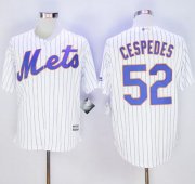 Wholesale Cheap Mets #52 Yoenis Cespedes White(Blue Strip) New Cool Base Stitched MLB Jersey