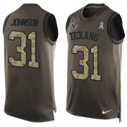Wholesale Cheap Nike Texans #31 David Johnson Green Men's Stitched NFL Limited Salute To Service Tank Top Jersey