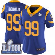 Wholesale Cheap Nike Rams #99 Aaron Donald Royal Blue Alternate Super Bowl LIII Bound Women's Stitched NFL Vapor Untouchable Limited Jersey