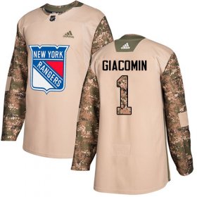 Wholesale Cheap Adidas Rangers #1 Eddie Giacomin Camo Authentic 2017 Veterans Day Stitched NHL Jersey