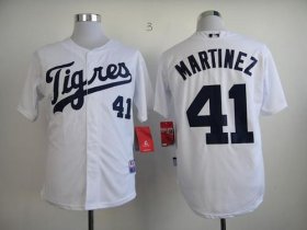 Wholesale Cheap Tigers #41 Victor Martinez White \"Los Tigres\" Stitched MLB Jersey