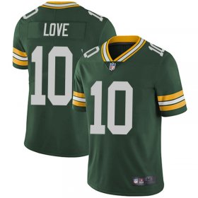 Wholesale Cheap Youth Green Bay Packers #10 Jordan Love Green Limited Team Color Vapor Untouchable Jersey