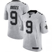 Wholesale Cheap Nike Saints #9 Drew Brees Gray Men's Stitched NFL Limited Gridiron Gray II Jersey
