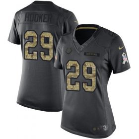 Wholesale Cheap Nike Colts #29 Malik Hooker Black Women\'s Stitched NFL Limited 2016 Salute to Service Jersey