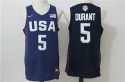 Wholesale Cheap 2016 Olympics Team USA Men's #5 Kevin Durant Navy Blue Revolution 30 Swingman Basketball Jersey
