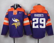 Wholesale Cheap Nike Vikings #29 Xavier Rhodes Purple Player Pullover NFL Hoodie