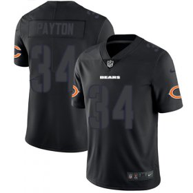 Wholesale Cheap Nike Bears #34 Walter Payton Black Men\'s Stitched NFL Limited Rush Impact Jersey