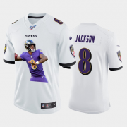Cheap Baltimore Ravens #8 Lamar Jackson Nike Team Hero 2 Vapor Limited NFL 100 Jersey White