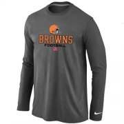 Wholesale Cheap Nike Cleveland Browns Critical Victory Long Sleeve T-Shirt Dark Grey