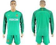 Wholesale Cheap Monaco Blank Green Goalkeeper Long Sleeves Soccer Club Jersey
