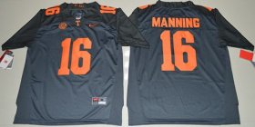 Wholesale Cheap Tennessee Vols #16 Peyton Manning Grey 2016 Stitched NCAA Jersey