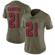 Wholesale Cheap Nike Falcons #21 Deion Sanders Olive Women's Stitched NFL Limited 2017 Salute to Service Jersey