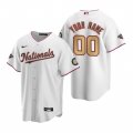Wholesale Cheap Custom Men's Washington Nationals White Gold 2019 World Series Champions Stitched MLB Cool Base Nike Jersey