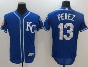 Wholesale Cheap Royals #13 Salvador Perez Royal Blue 2017 Spring Training Authentic Flex Base Stitched MLB Jersey