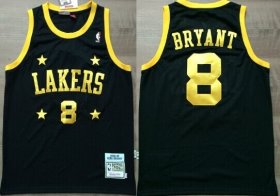 Wholesale Cheap Los Angeles Lakers #8 Kobe Bryant Black With Yellow Star Swingman Throwback Jersey