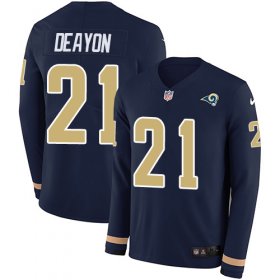 Wholesale Cheap Nike Rams #21 Donte Deayon Navy Blue Team Color Youth Stitched NFL Limited Therma Long Sleeve Jersey