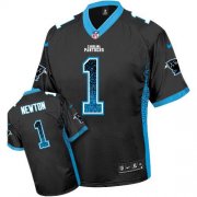 Wholesale Cheap Nike Panthers #1 Cam Newton Black Team Color Men's Stitched NFL Elite Drift Fashion Jersey
