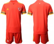 Wholesale Cheap Men 2021 European Cup Welsh home red Soccer Jersey