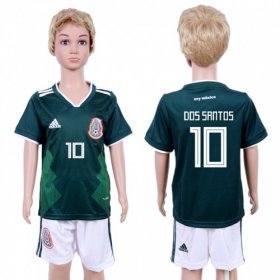 Wholesale Cheap Mexico #10 Dos Santos Home Kid Soccer Country Jersey