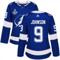 Cheap Adidas Lightning #9 Tyler Johnson Blue Home Authentic Women's 2020 Stanley Cup Champions Stitched NHL Jersey