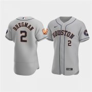 Wholesale Cheap Men's Houston Astros #2 Jose Altuve Gray 60th Anniversary Flex Base Stitched Baseball Jersey