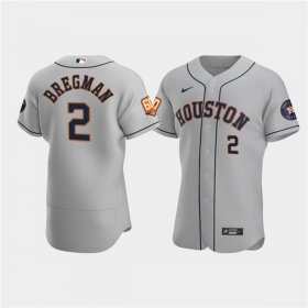 Wholesale Cheap Men\'s Houston Astros #2 Jose Altuve Gray 60th Anniversary Flex Base Stitched Baseball Jersey